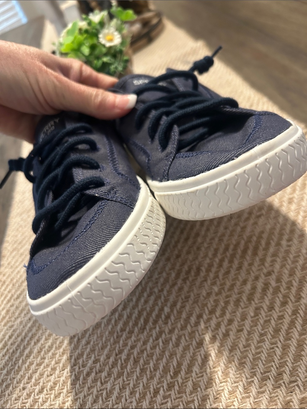 SPERRY⛵️NWOT Navy Canvas Boat Sneakers Crest Vibe Size 9 Women’s Washable - Picture 4 of 9